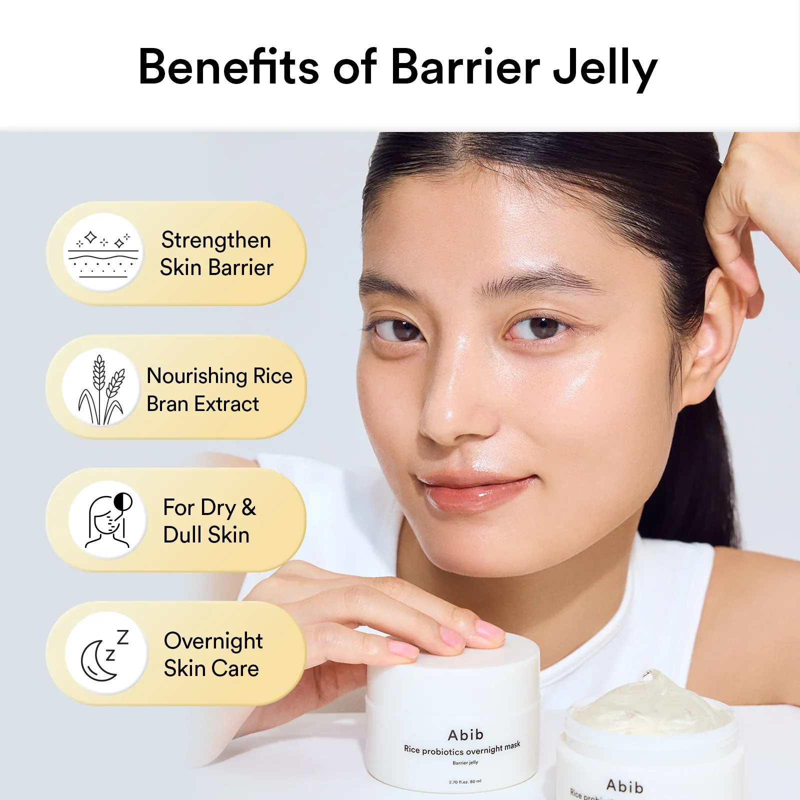 Abib Rice Probiotics Overnight Mask Barrier Jelly 80mL - Image 5