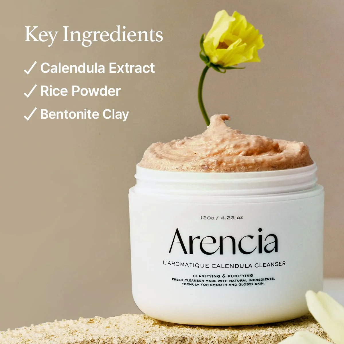 ARENCIA Fresh Calendula Rice Mochi Cleanser 120g - Image 6