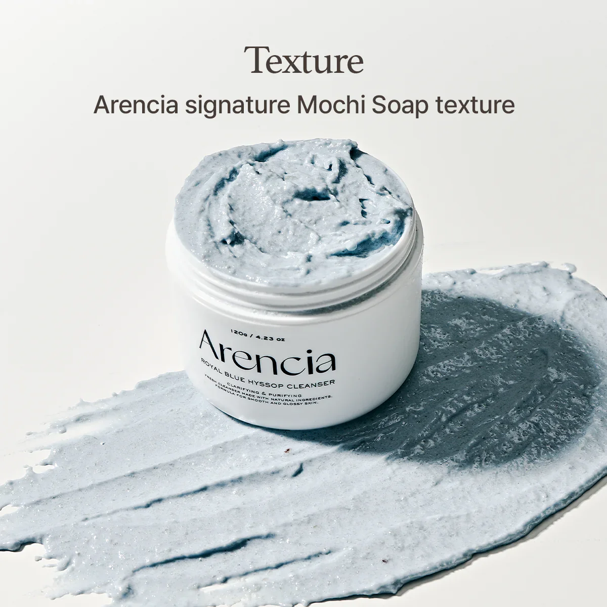 ARENCIA Royal Blue Hyssop Rice Mochi Cleanser 120g - Image 6
