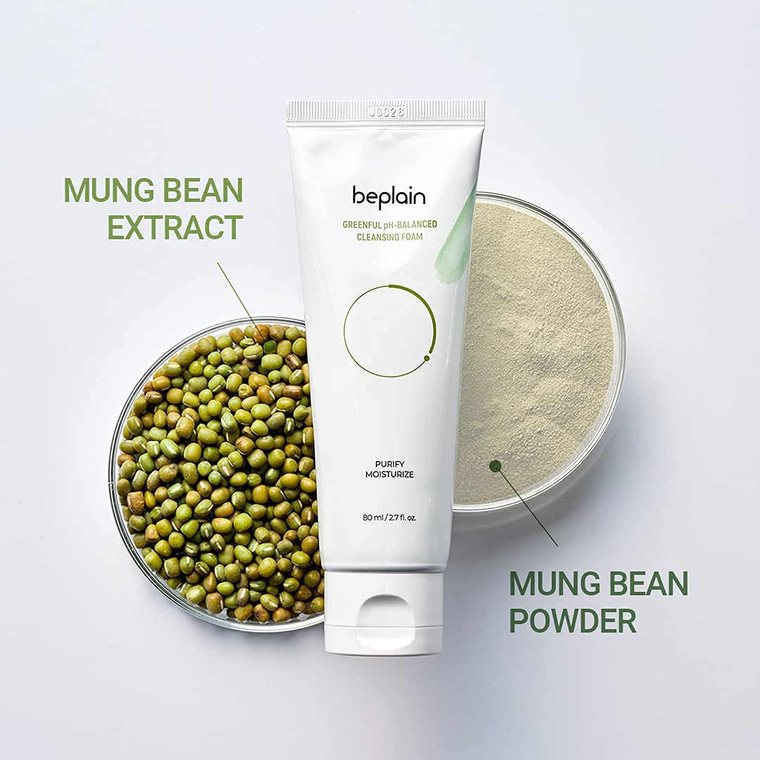 beplain Mung Bean Cleansing Foam 80ml - Image 2