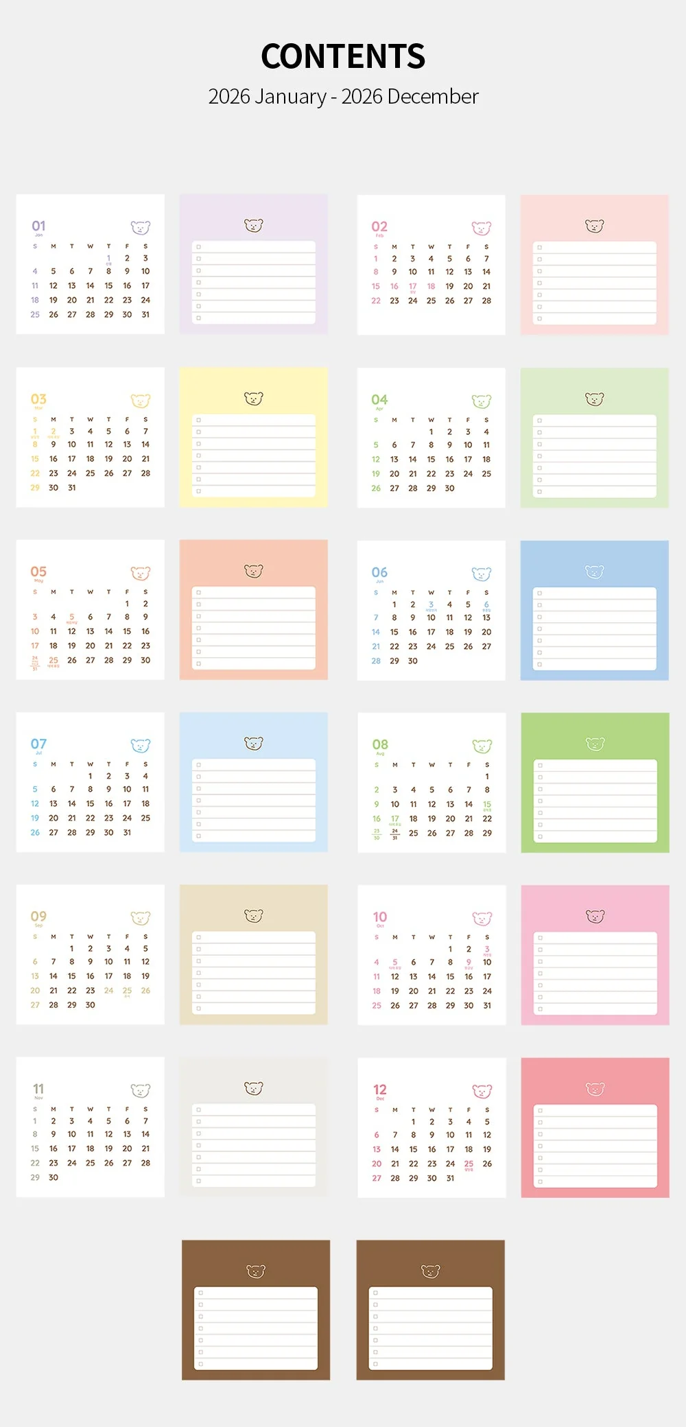 Brunch Brother 2026 Mini Desk Calendar - Image 5