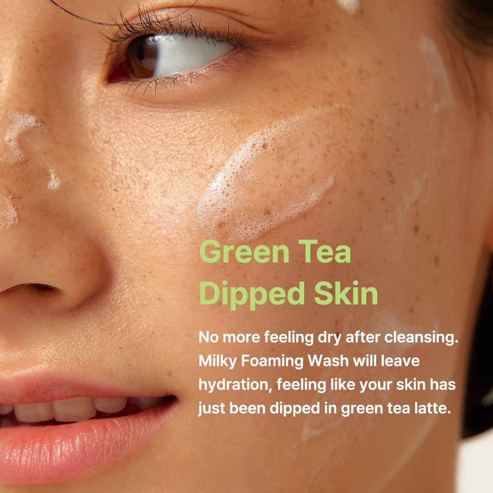 By Wishtrend Green Tea & Enzyme Milky Foaming Wash 140ml - Image 5
