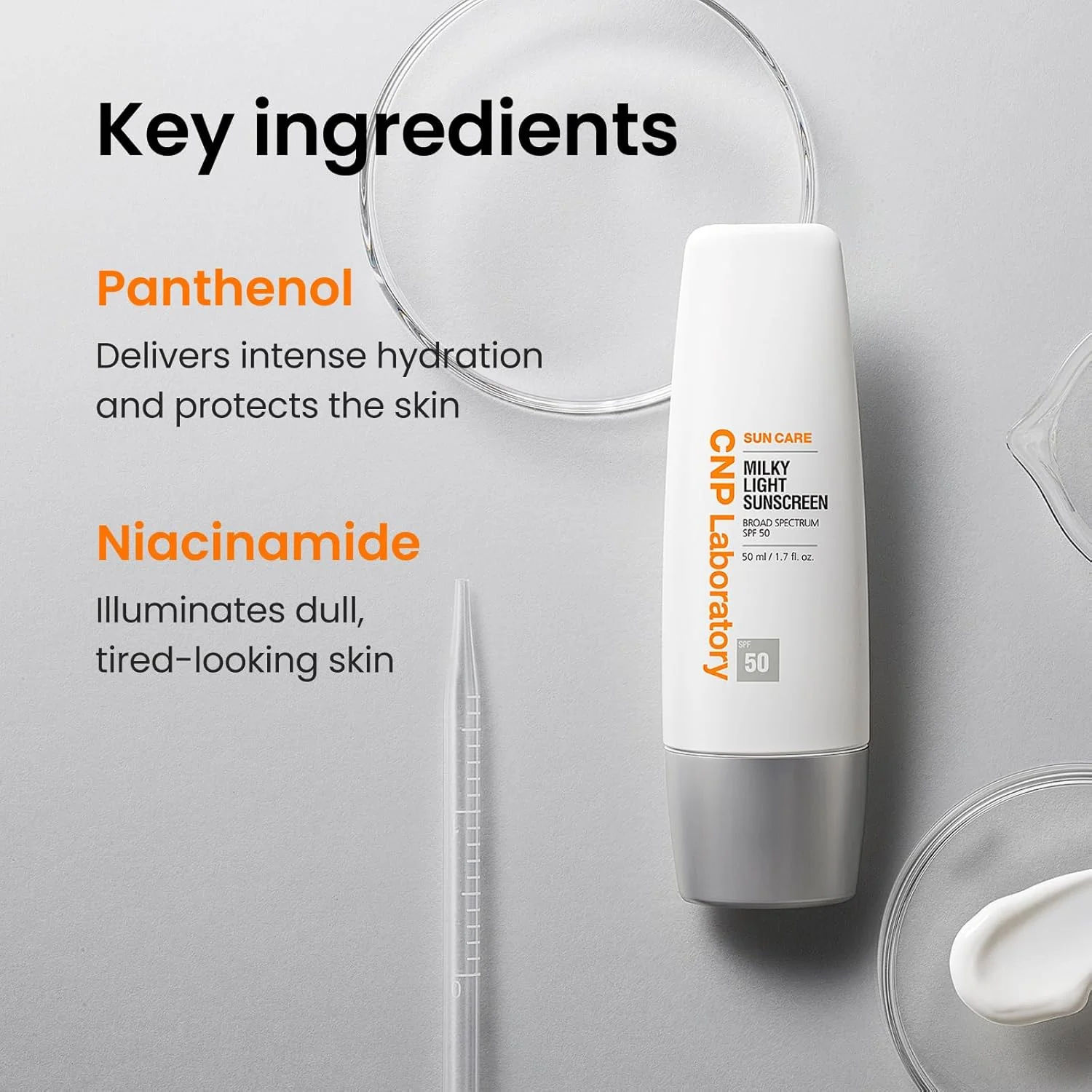 CNP Milky Light Sunscreen Broad Spectrum SPF 50 50mL - Image 3