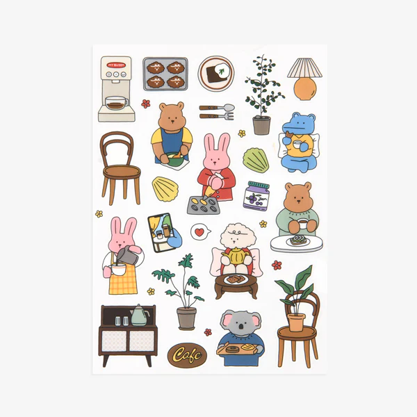 Dailylike Clear Removable Sticker 07 Home Cafe