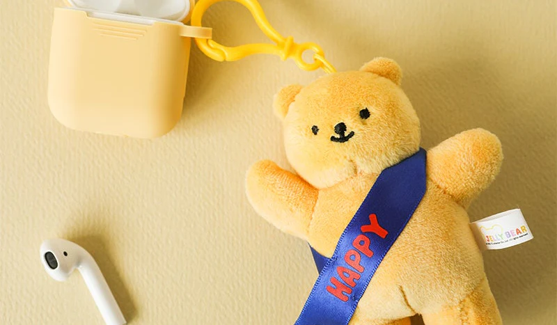 Dailylike Jelly Bear Stuffed Toy Keyring 02 Mango - Image 2