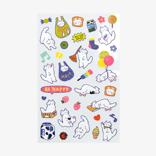 Dailylike Line Hologram Sticker 06 Kitty Cat