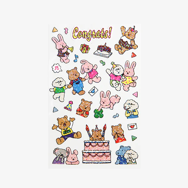 Dailylike Line Hologram Sticker 12 Party My Buddy