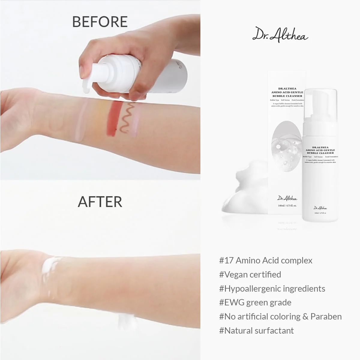 Dr.Althea Amino Acid Gentle Bubble Cleanser 140mL - Image 3