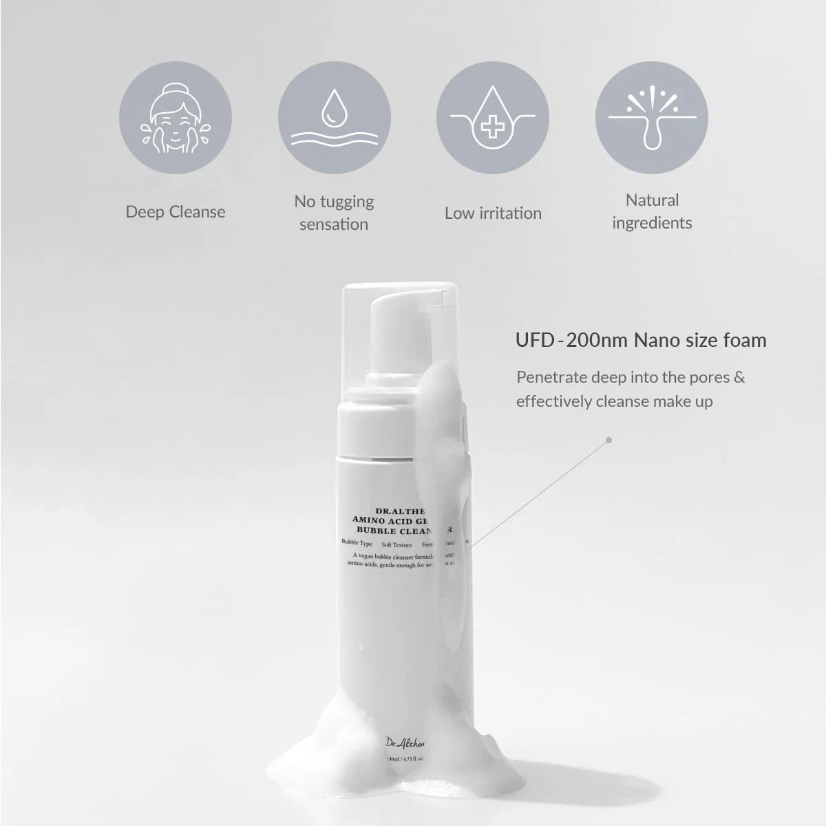 Dr.Althea Amino Acid Gentle Bubble Cleanser 140mL - Image 4