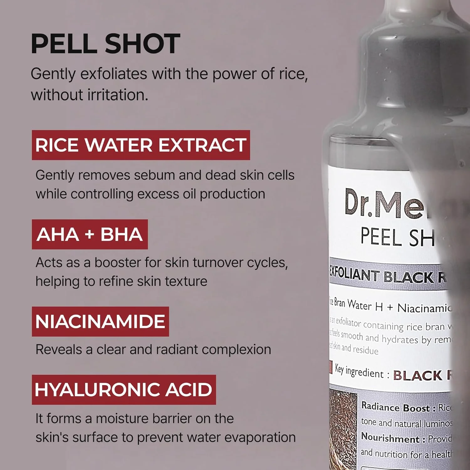 Dr.Melaxin Peel Shot Exfoliating Black Rice Ampoule - Image 5