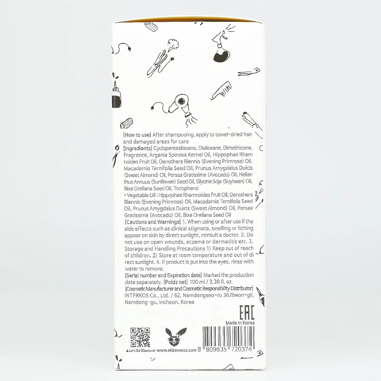 ELIZAVECCA Cer-100 Hair Muscle Essence Oil 100ml - Image 5