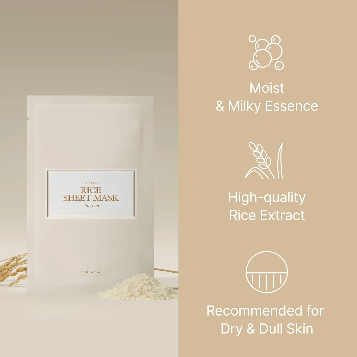 I'm from Rice Sheet Mask 1EA - Image 3