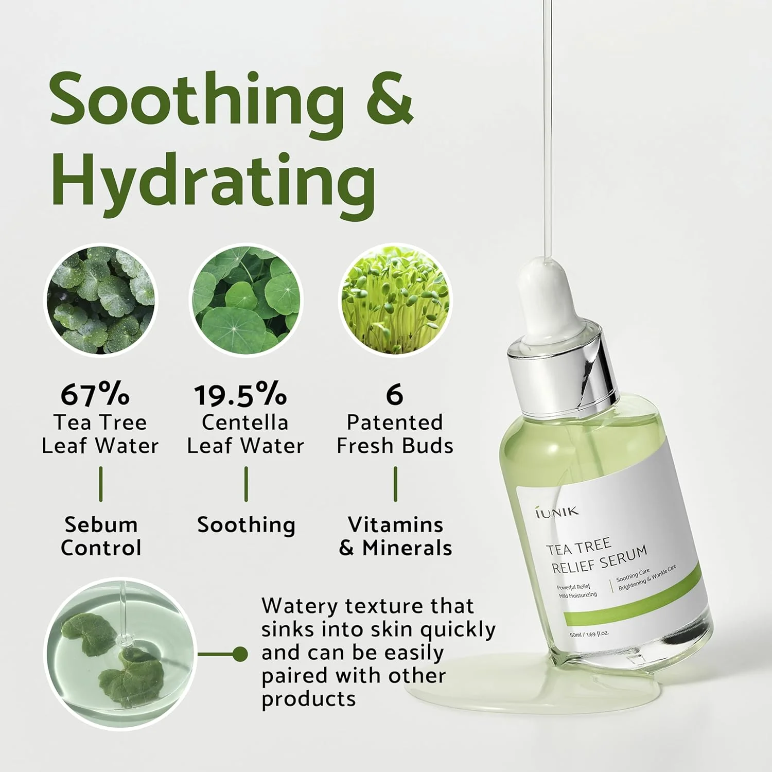 IUNIK Tea Tree Relief Serum 50ml - Image 3