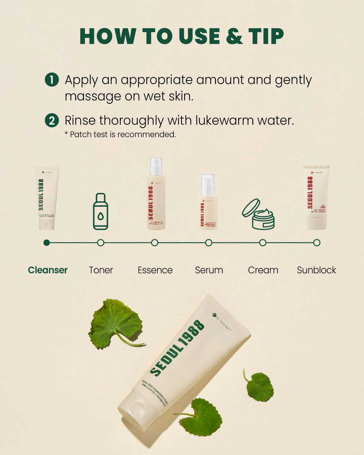 KSECRET Seoul 1988 Cleansing Foam: Pine Cica 1% + Probiotics 150ml - Image 6