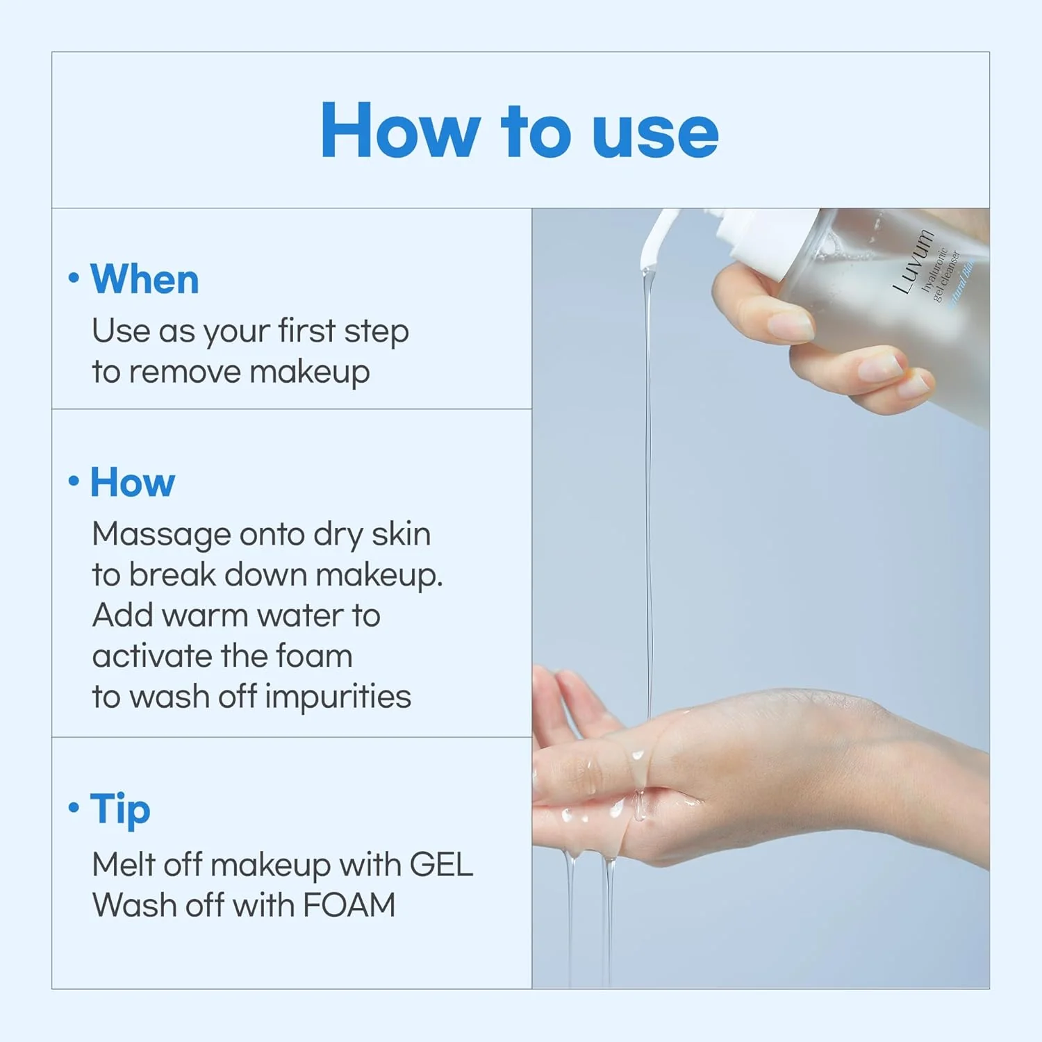 Luvum Bamboo Hyaluronic Moisture Gel Cleanser 200mL - Image 6