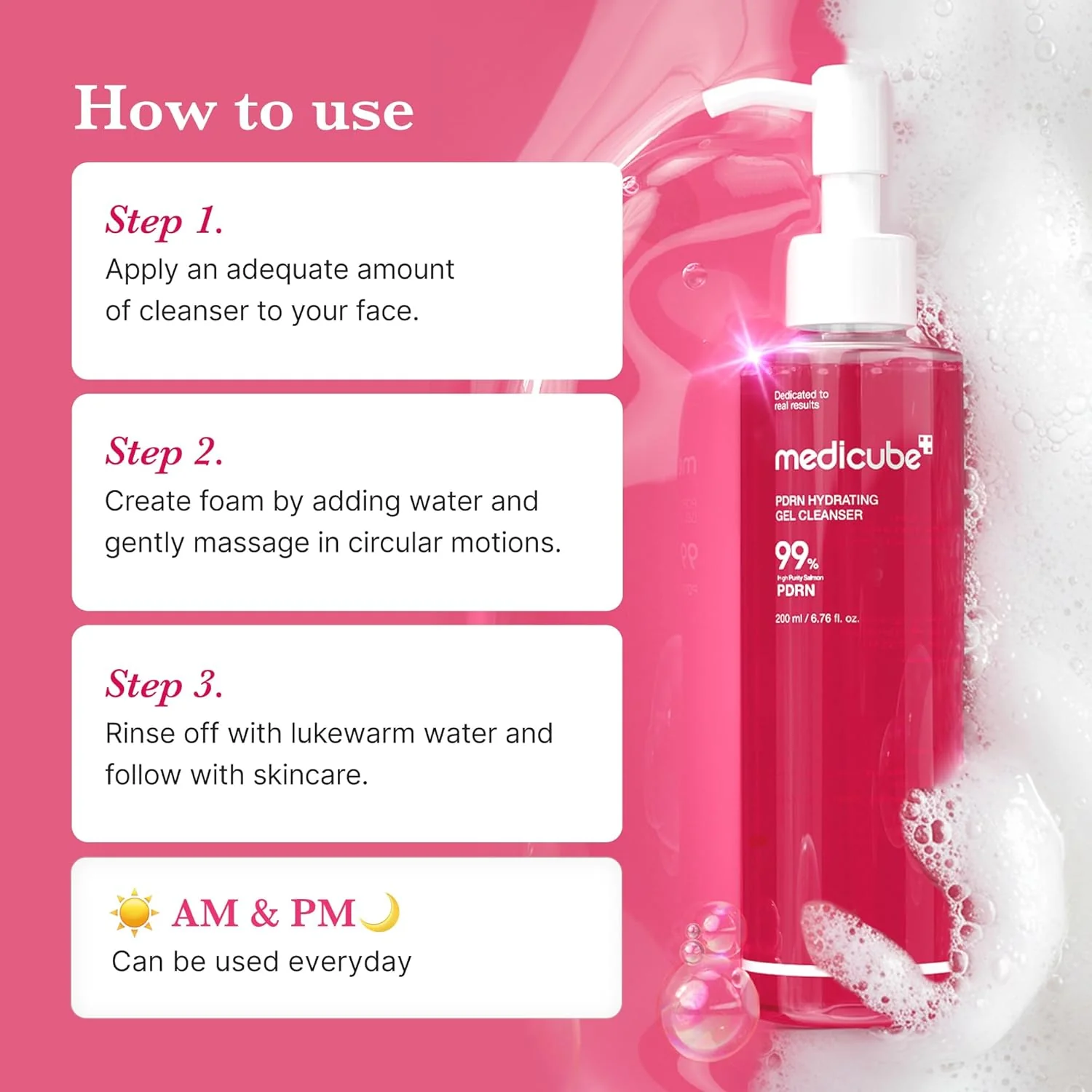 Medicube PDRN Hydrating Gel Cleanser 200mL - Image 4