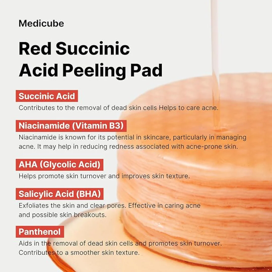 Medicube Red Succinic Acid Peeling Pad (70 Pads) - Image 3