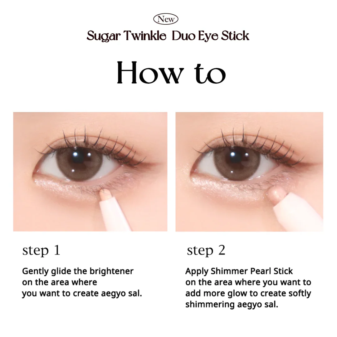 peripera Sugar Twinkle Duo Eye Stick 03 Glimmering Pink - Image 3