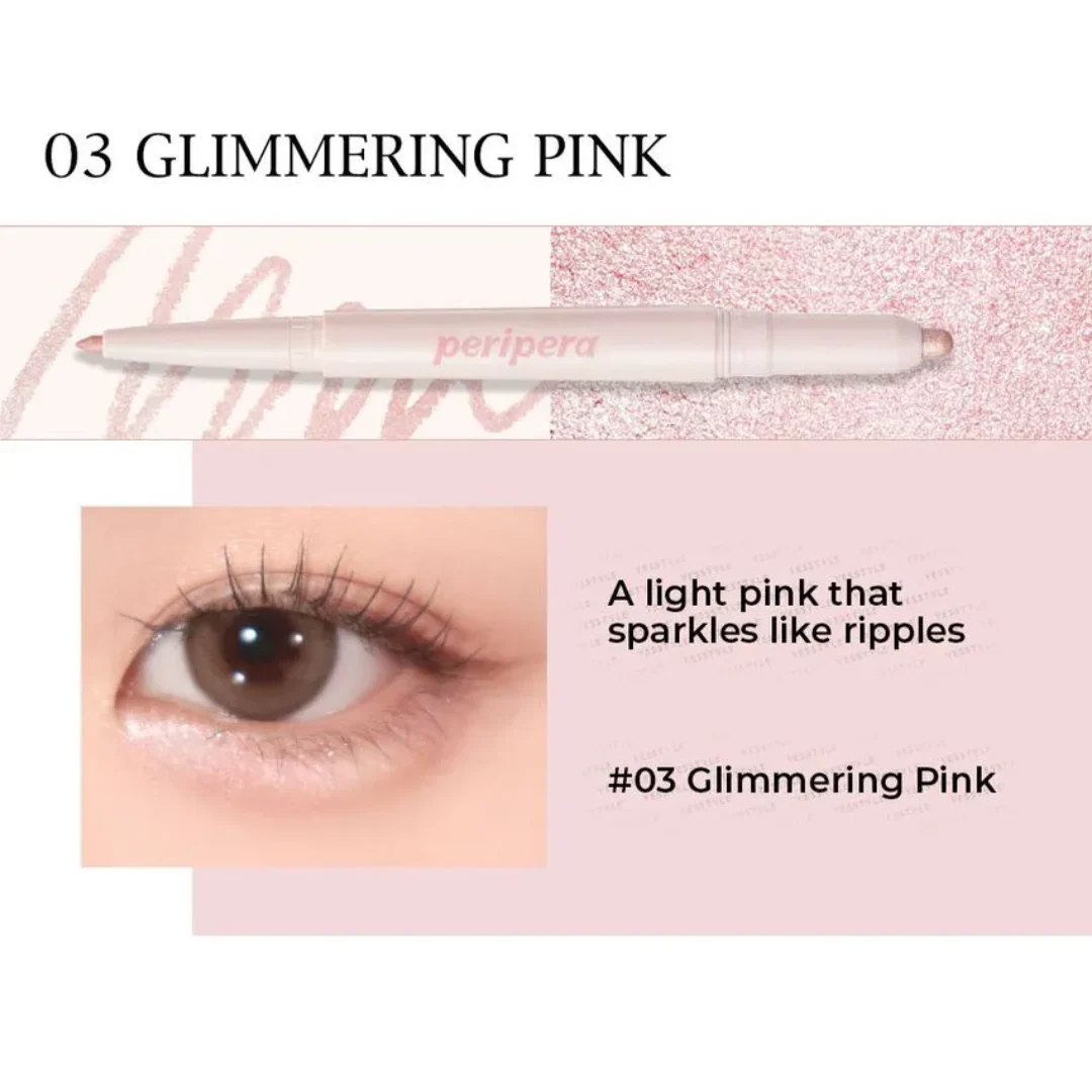 peripera Sugar Twinkle Duo Eye Stick 03 Glimmering Pink - Image 5