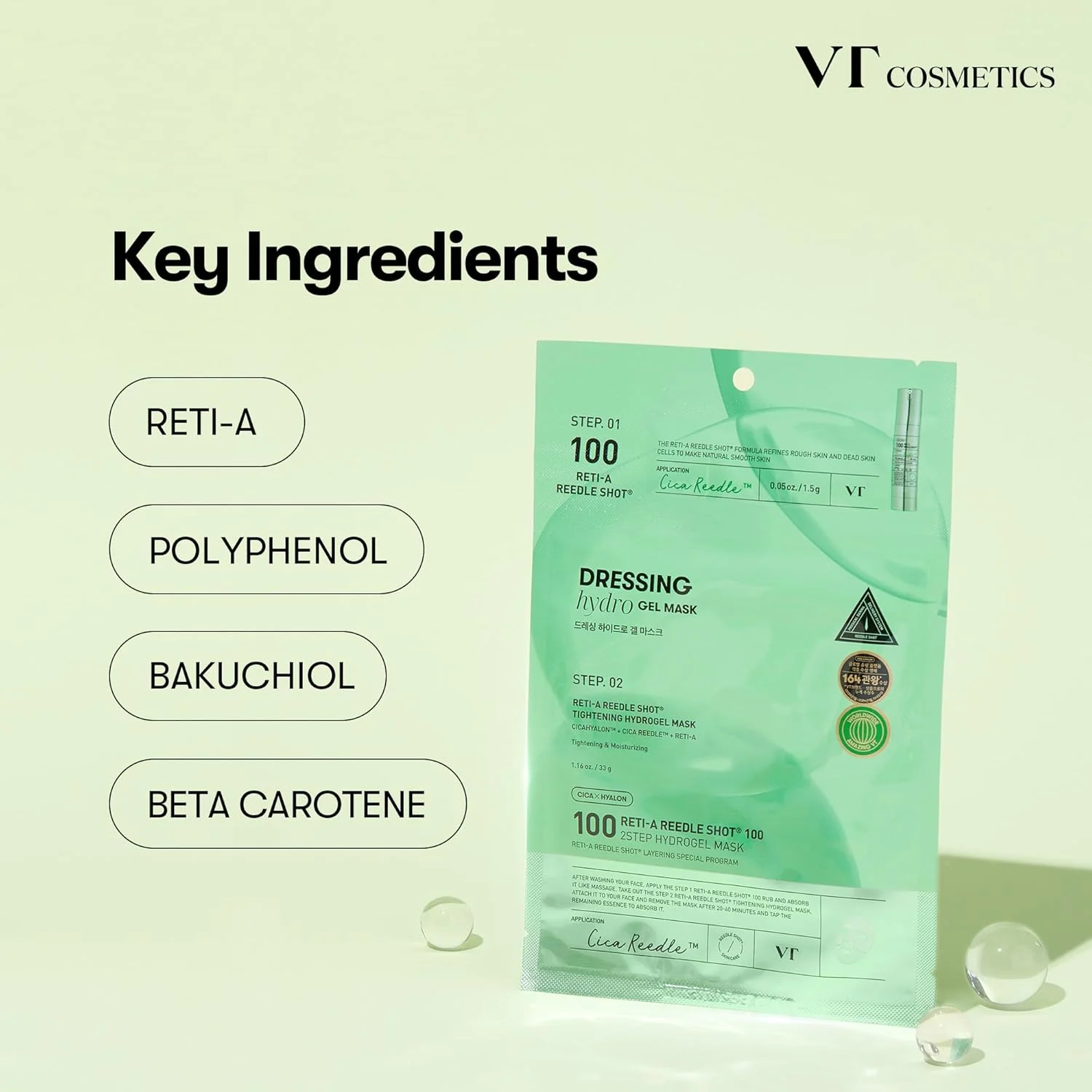 VT Cosmetics Reti-A Reedle Shot 100 2Step Hydrogel Mask 1EA - Image 3