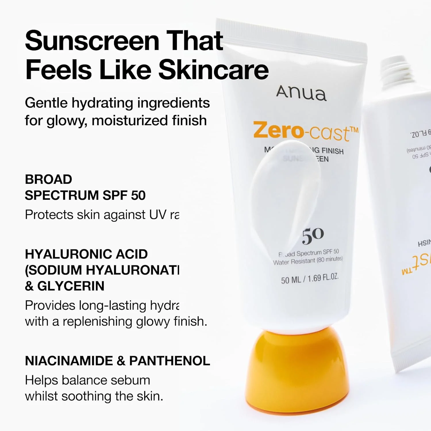 ANUA Zero-Cast Moisturizing Finish Sunscreen 50mL - Image 3